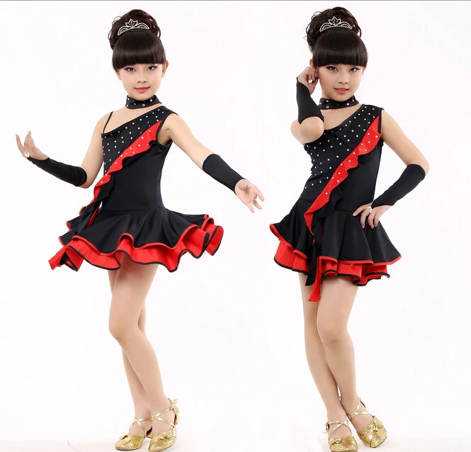 Малыш Обувь для девочек Костюмы для латиноамериканских танцев Танцевальный костюм S платья для продажи Костюмы для бальных танцев
