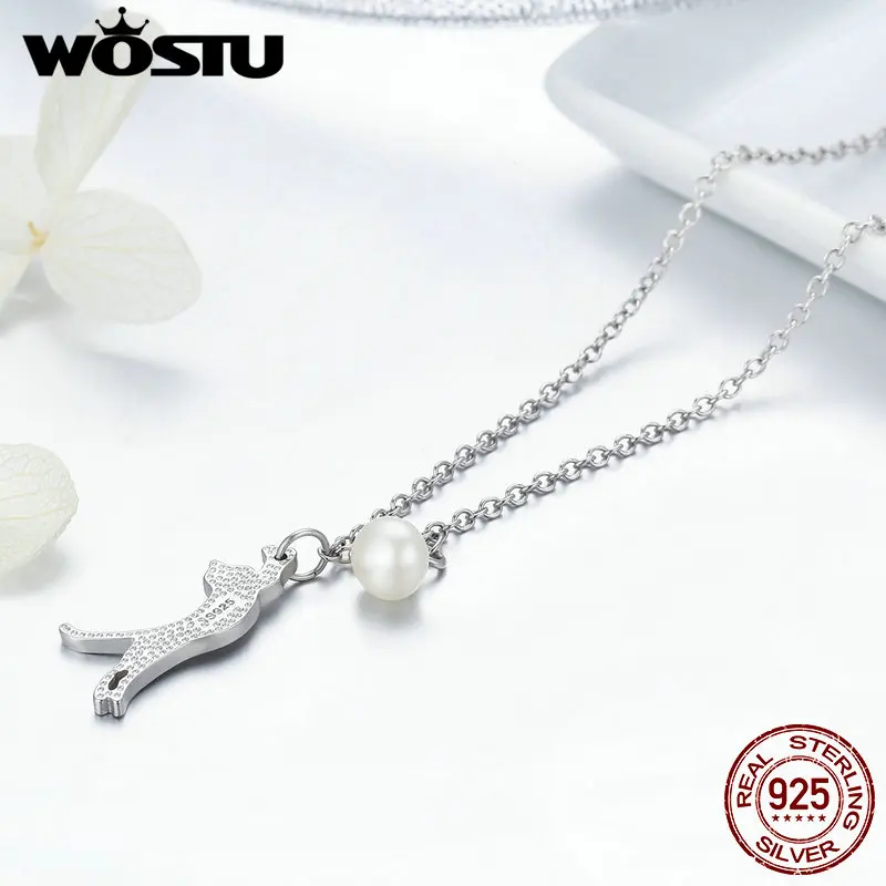 Женские Подвески WOSTU из стерлингового серебра 925 пробы с пресноводной жемчужиной