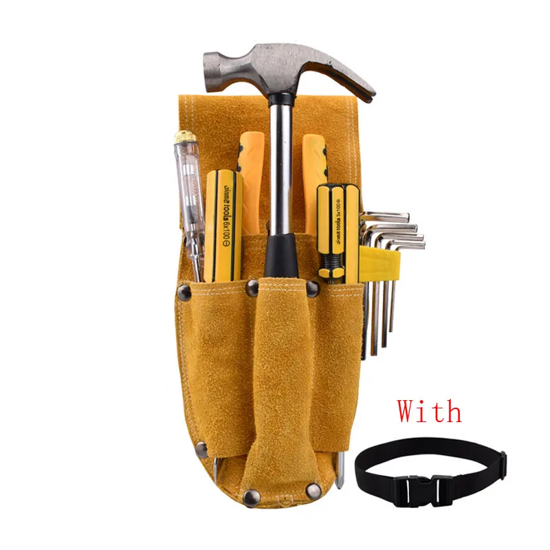 

Electrician Auto Tool Waist Bag Cowhide Wear Resistant Hardware Welder Screwdriver Clamp Socket Wrench Tool Storage Bag Toolkit