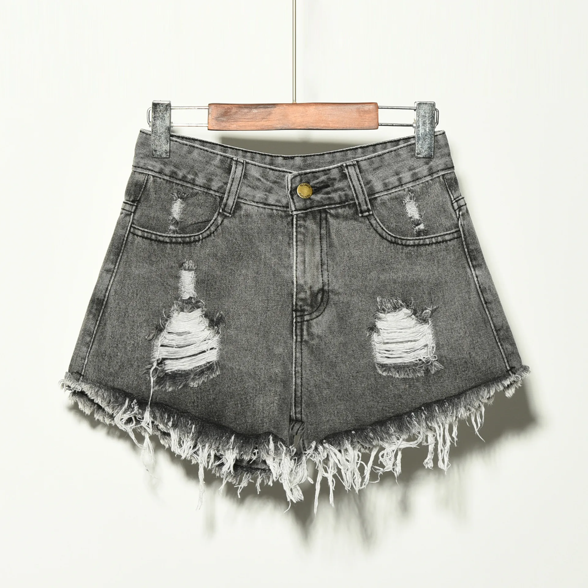 

Hot 2019 Ripped Pocket Women Shorts Summer Casual Denim Shorts Vintage Hole Hot Shorts Denim for Women NS8958