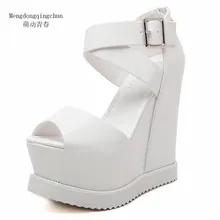 Frauen Sandalen 2017 Sommer Plattform Keile High Heels Sandalen Femme Schnalle Peep Toe Sandaias Casual Sandalen Frau