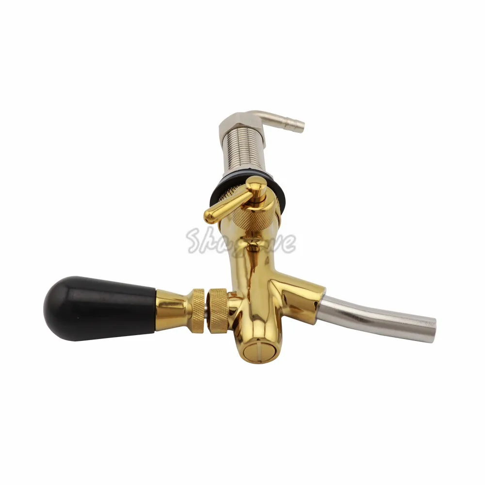 Golden Plating Beer Faucet Adjustable Beer Tap Faucet Flow Control 73mm Long Shank Home brew Keg Tap Dispenser (6)
