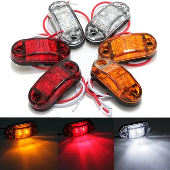 

2Pcs Car LED Side Marker Light Clearance Lamp Car Truck Trailer Caravan 12V 24V Car Styling White Red Amber