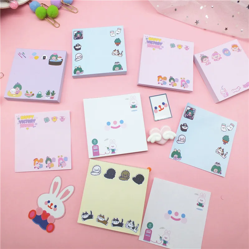 80 Sheets Kawaii Cloud Smile Face Series Memo Pad Paper Sticky Notes Cute Notepad Korean Stationery School Supply Kids Gift