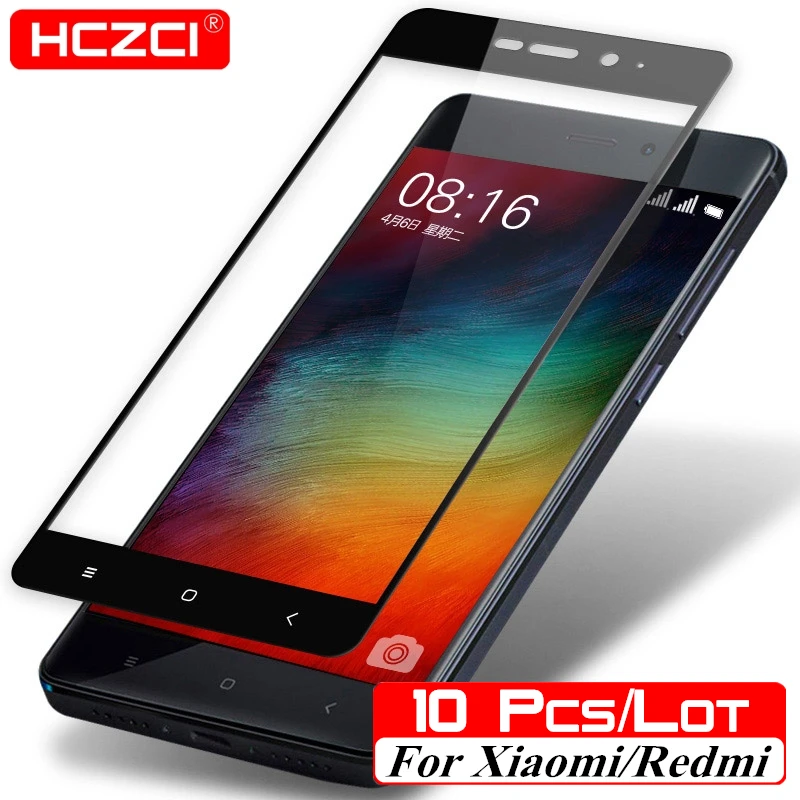 

HCZCI 10pcs/Lot for Xiaomi Redmi Note 5 Plus 6 Pro 6A 4X S2 F1 Screen Protector Mi A2 Lite 6X A1 5X Full Cover Tempered Glass