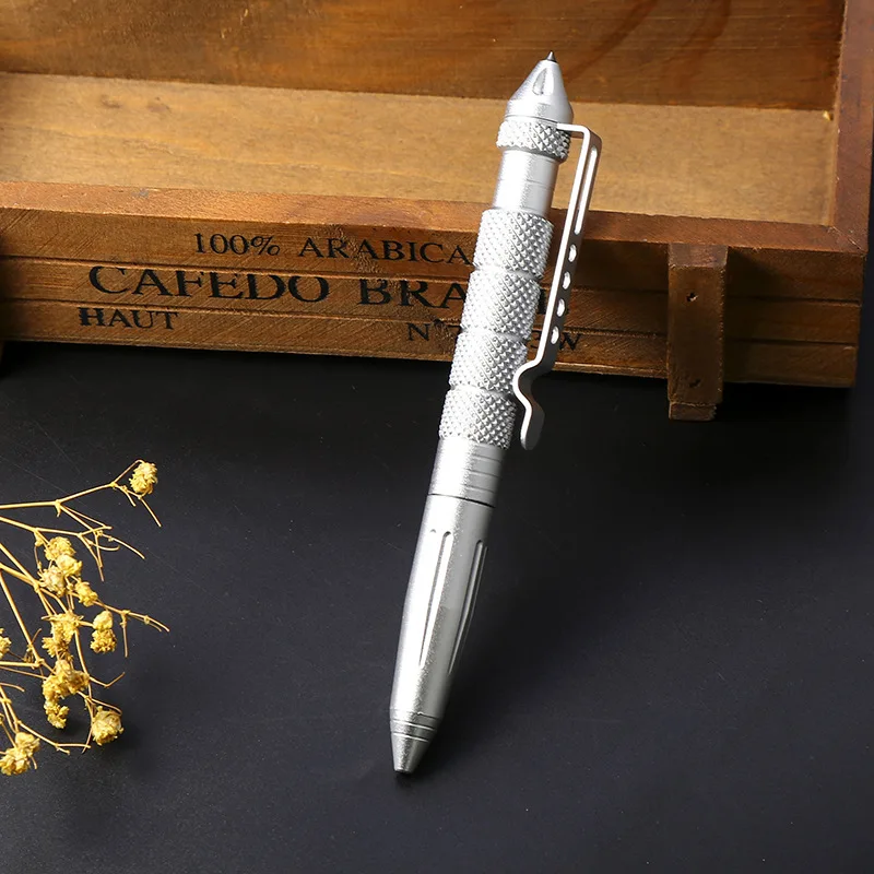 1PCS GENKKY Multi-functional Pen Tactical Tungsten Steel Rotating Unisex Tool Pen Window Glass Metal Ballpoint Multifunctional
