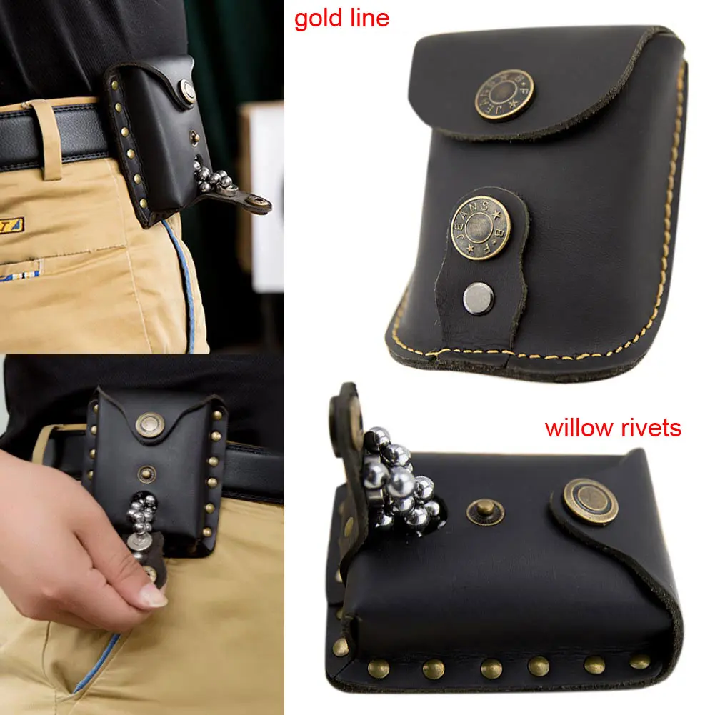 

Hunting Handmade Leather Case Waist Bag Pouch For Catapult Outdoor Slingshot Steel Balls Ammo Games Willow Line Pouch