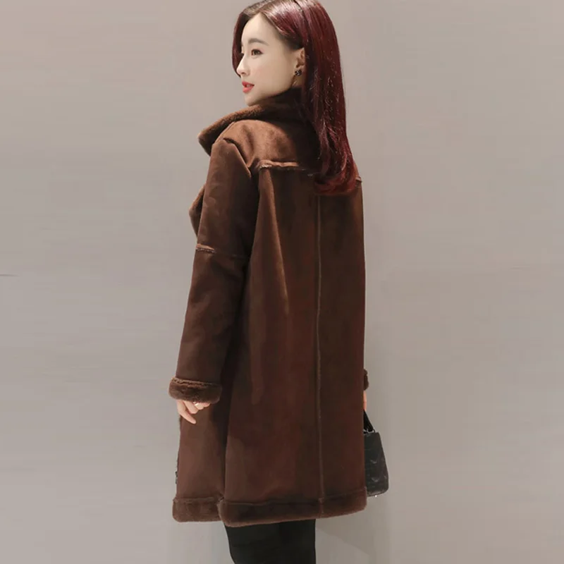 New Kaki coffee Chaud Parkas Femmes Épais Agneaux Veste Hiver 2017 Coton Suede Mode Yp0644 Color Laine Femme Mince Manteau De Manteaux 0wmNn8