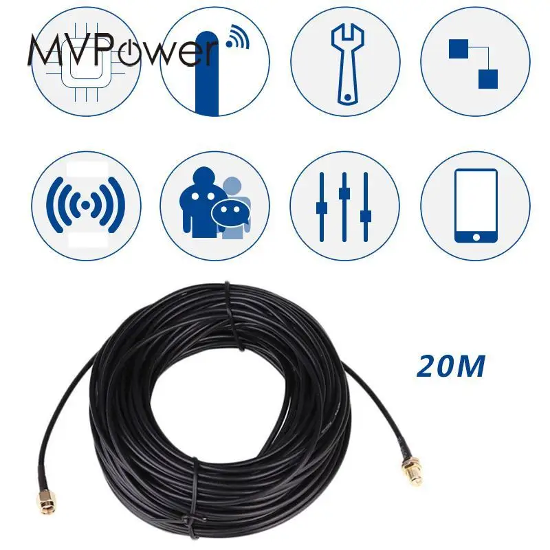 MVpower 20M Wifi Wireless Antenna Extension Extended Cable Lead Wire