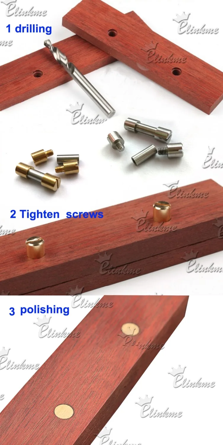 4pcs/lot,6mm x 24mm (6 x 9)Brass or Stainless steel Corby Bolt Rivet Brass or Stainless steel Knife Handle Fastener(EAM)