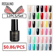 12 шт./компл.) Розалинд Гель-лак для ногтей Гель-лак! полупостоянная УФ эмаль Гибридный гвоздь арт Off Лаки белый маникюр ногтей