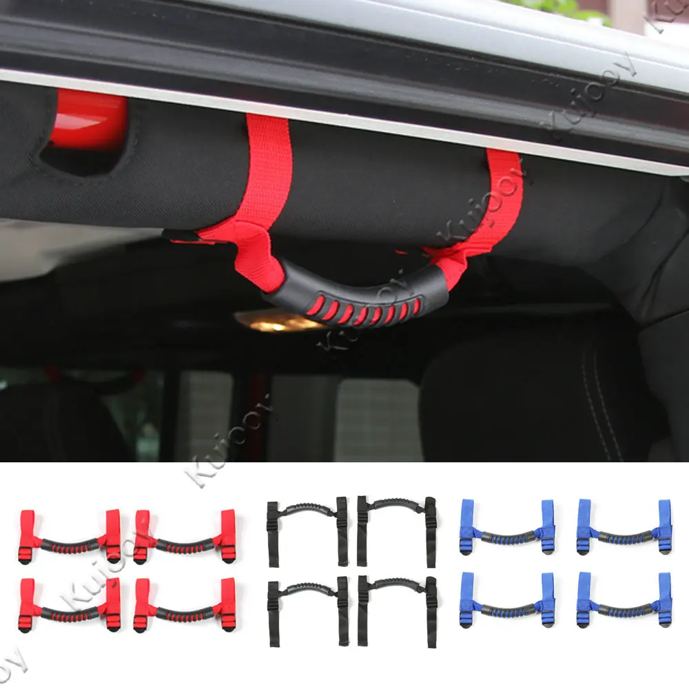 Us 4 62 25 Off Black Red Blue Car Interior 2 Doors 4 Doors Roof Handles Front Rear For Jeep Wrangler 2007 2017 Car Styling In Interior