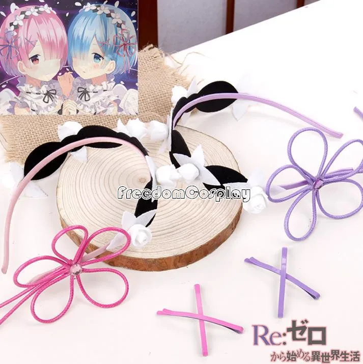 

Re zero Ram Rem Cosplay Headwear hairpin hairband