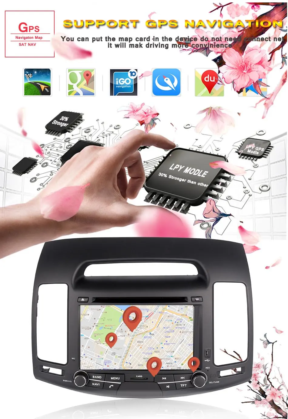 Perfect Android 9.0 4+64G Car DVD Player GPS Radio for Hyundai Elantra 2007-2011 Navigation HD Multimedia OBD2 3/4G WIFI DVR SWC OBDII 6