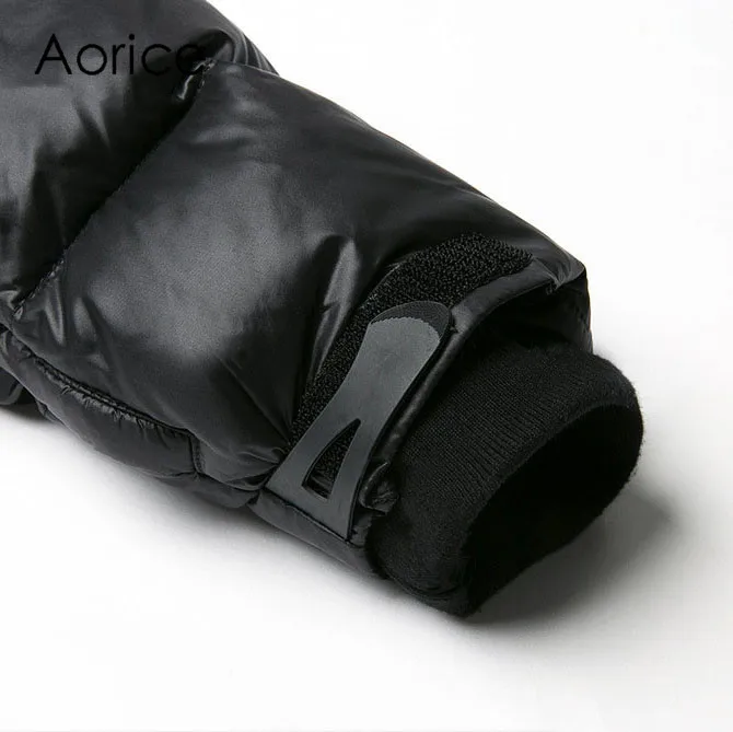 Мужская Легкая парка Aorice MT891 зимняя теплая с капюшоном однотонная Тонкая
