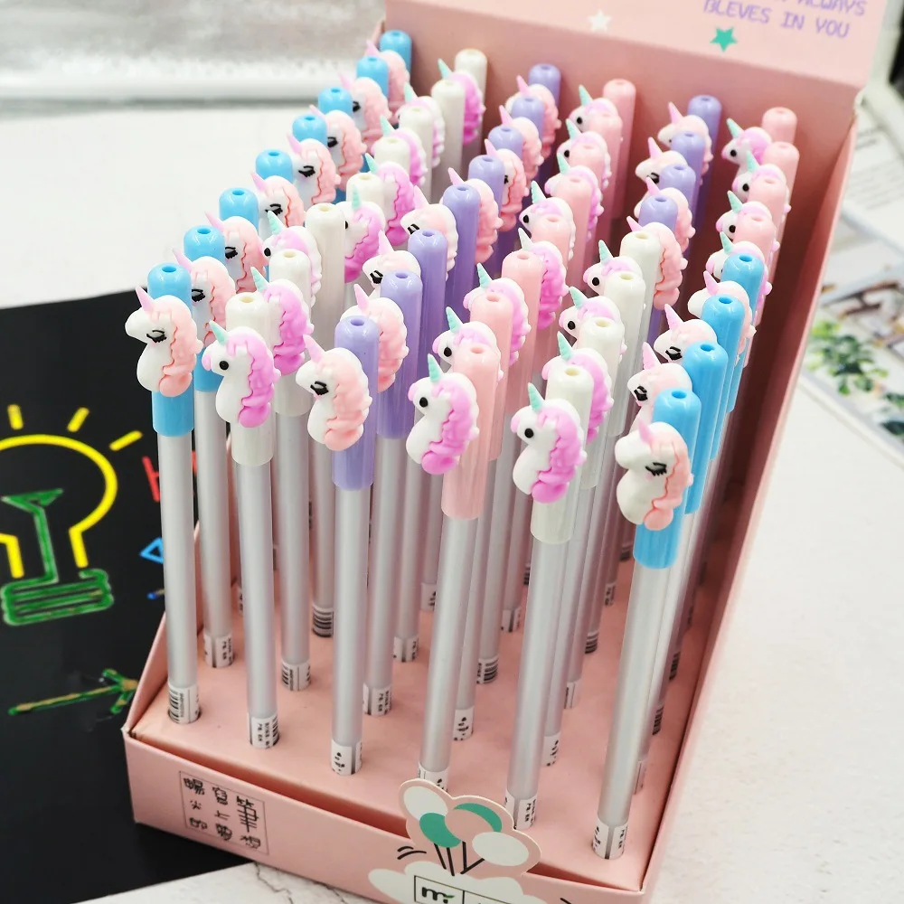 1PC Cartoon unicorn Gel Pen Stationery Kids Gift 0.5 mm Neutral pen
