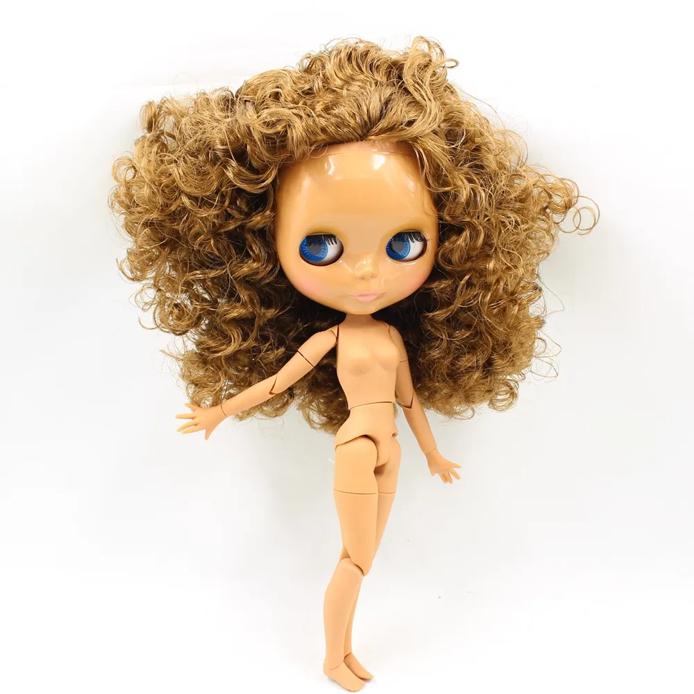 Fortune Days Обнаженная фабрика Blyth Кукла № BL0623 коричневый вьющиеся волосы суставы тело шоколадная кожа Нео 30 см