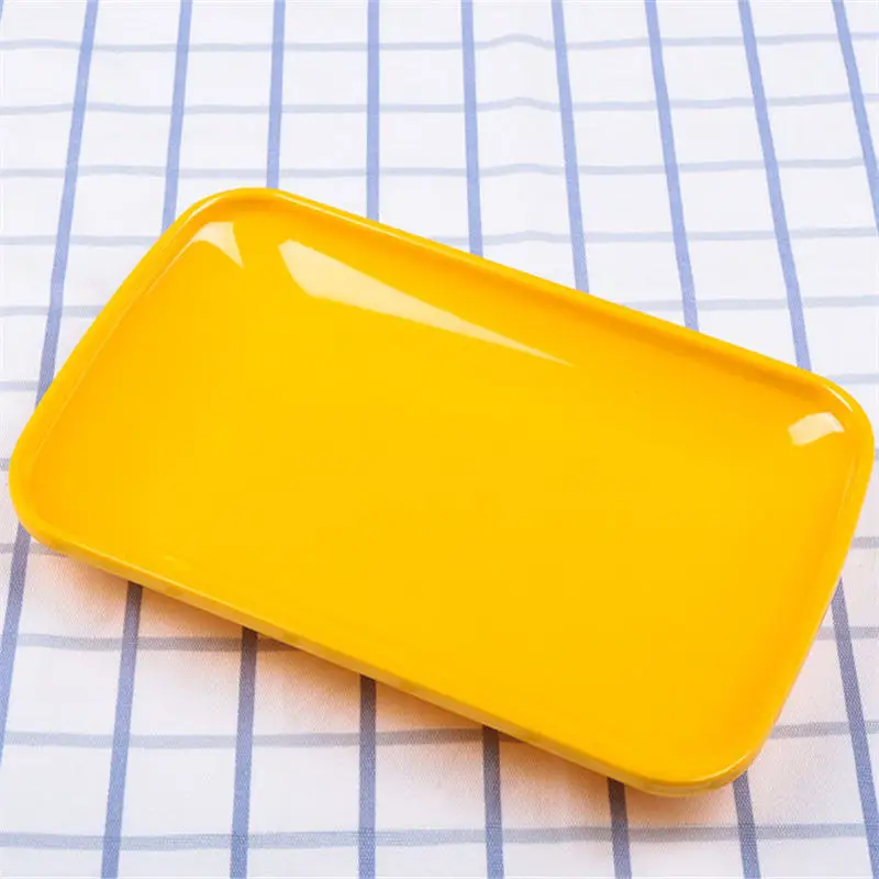 New 7.5/8.5/9.5 Inch Colorful Melamine Plate Dish Rectangle For Snack Fruit Vegetable Hot Pot Shop Buffet BBQ Kitchen Tableware
