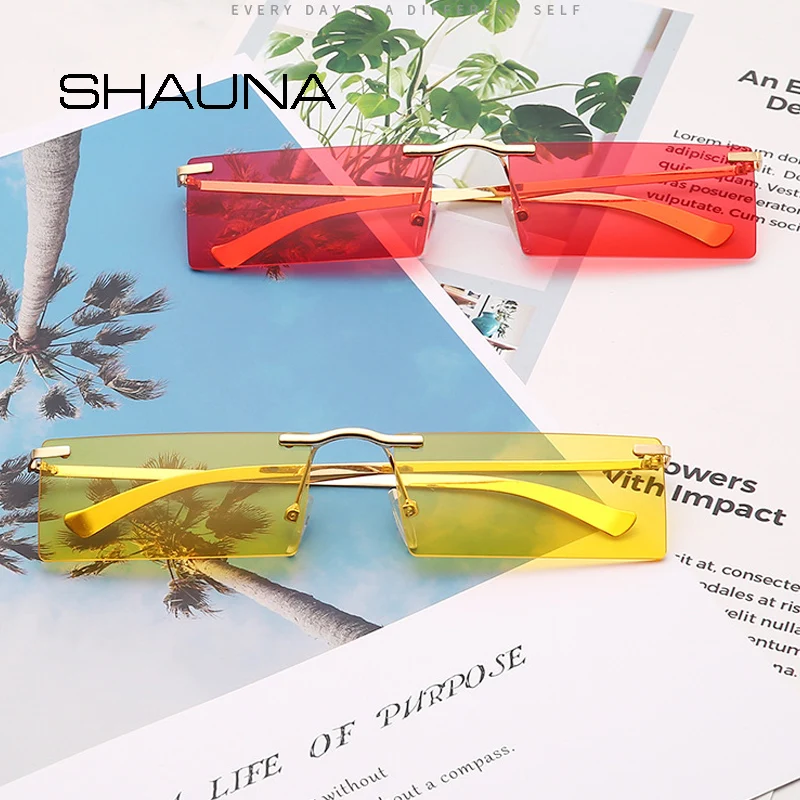 SHAUNA модные маленькие прямоугольные солнцезащитные очки для женщин сверхлегкие