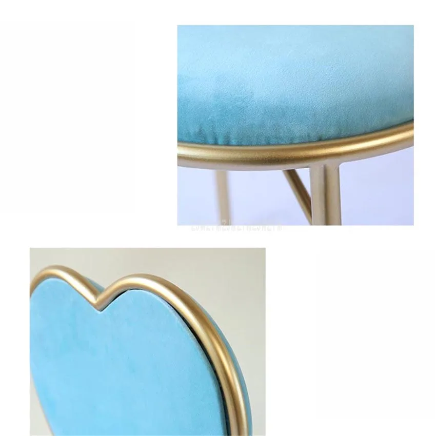 Современная мода, скандинавский минималистичный стул для кофе, кафе, стул в форме сердца, спинка из байки, мягкое сиденье, металлическое, железное, художественное кресло для отдыха