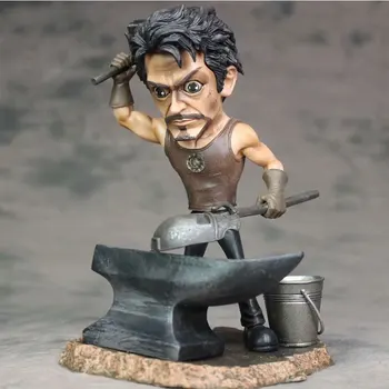 

19CM The Avengers Iron Man Tony Stark Blacksmithing Action Figure Statue Collectible Model Toy Children's Gifts
