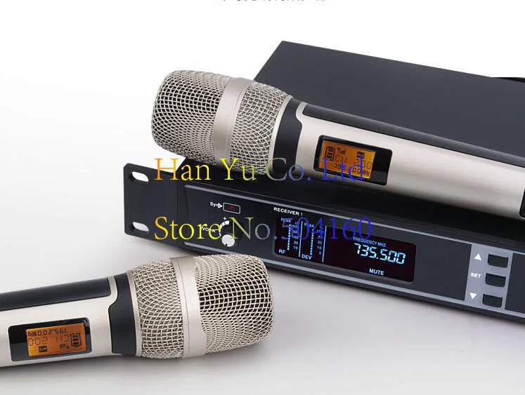 Профессиональный UHF беспроводной микрофон 2 канала караоке система двойной беспроводной микрофон Микрофон передатчик для SKM9000 микрофон Sem Fio