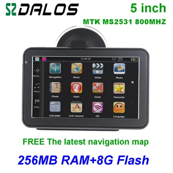 

High quality 5 inch gps navigation with 8G 256 ram free map for all cars