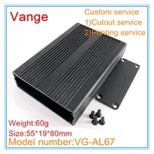 1 шт./лот пескоструйная черная алюминиевая экструдированная коробка 6063-T5 алюминиевый корпус diy чехол 55*19*80 мм для Wi-Fi устройства