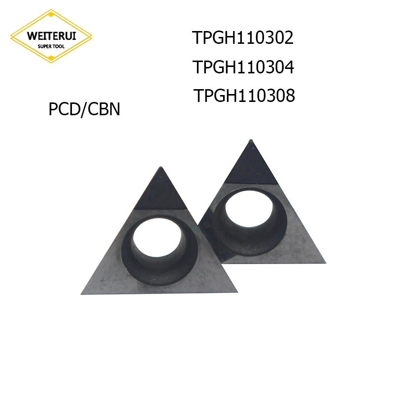 1 шт. TPGH110302 TPGH110304 TPGH110308 резец сверхтвердый PCD алмазные пластины CBN лезвие