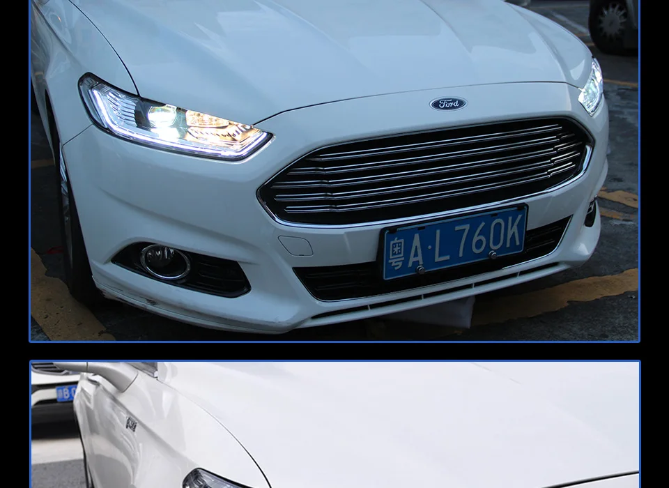 AKD Тюнинг автомобилей фары для Ford Mondeo Fusion 2013- светодиодные фары DRL ходовые огни биксеноновые фары Противотуманные фары с ангельскими глазками