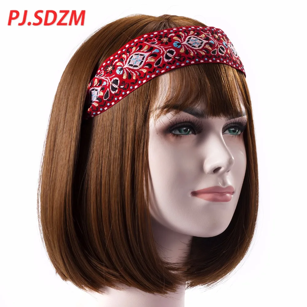 PJ.SDZM Embroidery Fabric Ethnic Style Headwair Unique Design Retro