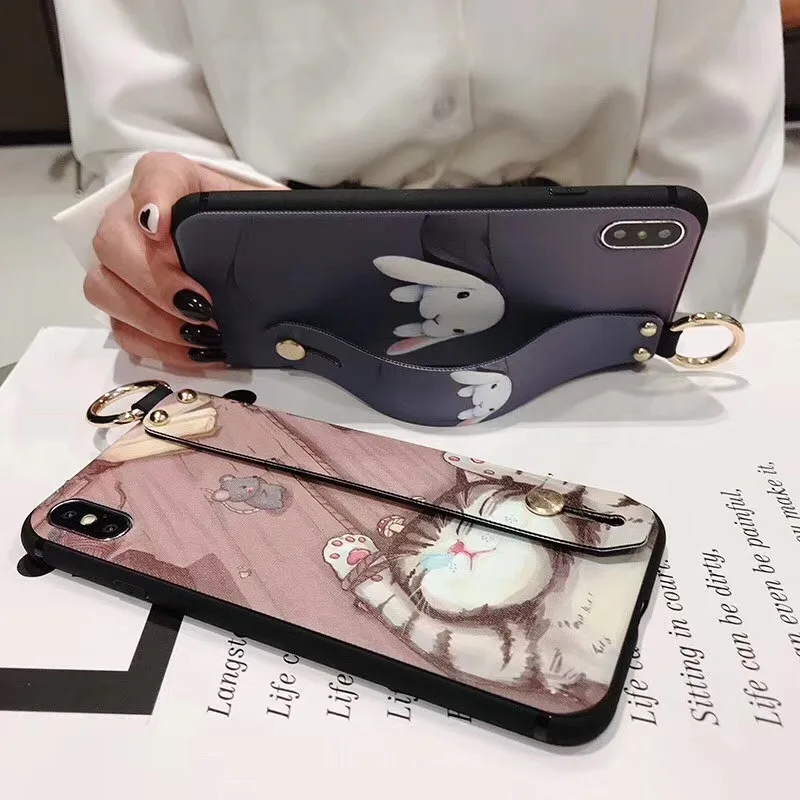 Wrist Strap Soft TPU Phone Case For Huawei P30 Pro P20 Lite P10 Mate 20 10 P Smart Plus Honor 10 7A Y6 Cases Ring Holder Cover