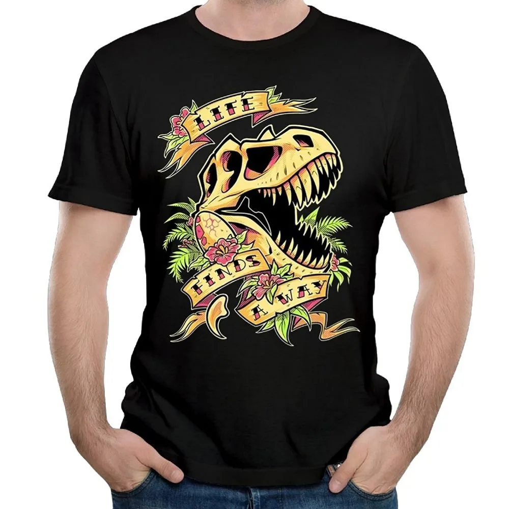 Mens T Shirts Fashion 2018 Dinosaurs Skull Mans Basic T Shirt Crewneck