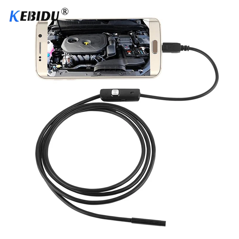 Kebidu новейшая 1 м 7 мм эндоскопическая камера USB Android эндоскоп Водонепроницаемый 6