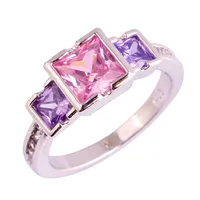 JROSE Wholesale Wonderful Princess Citrine & Garnet & Peridot & Pink & White Topaz 925Silver Ring Size 6 - 11 Free Shipping