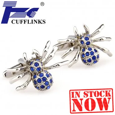 

Blue Spider Cufflink Cuff Link 2 Pairs Free Shipping Promotion