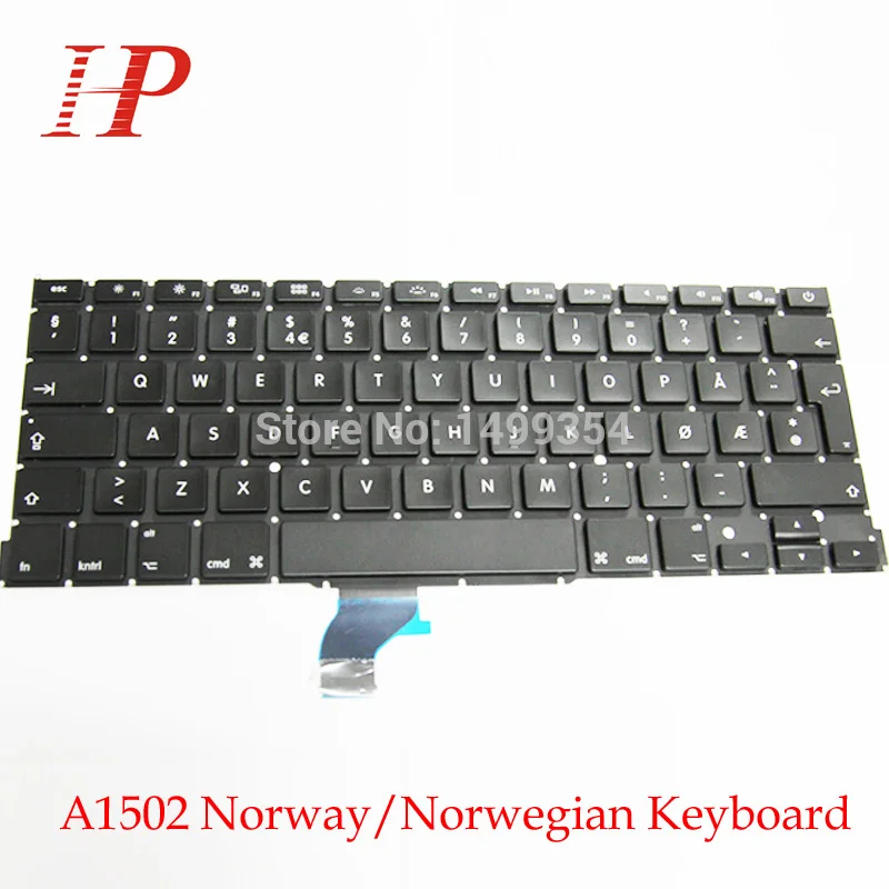

For Apple Macbook Pro Retina 13" A1502 ME864 ME865 ME866 Keyboard Norway/NW Keyboard Norwegian Replacement