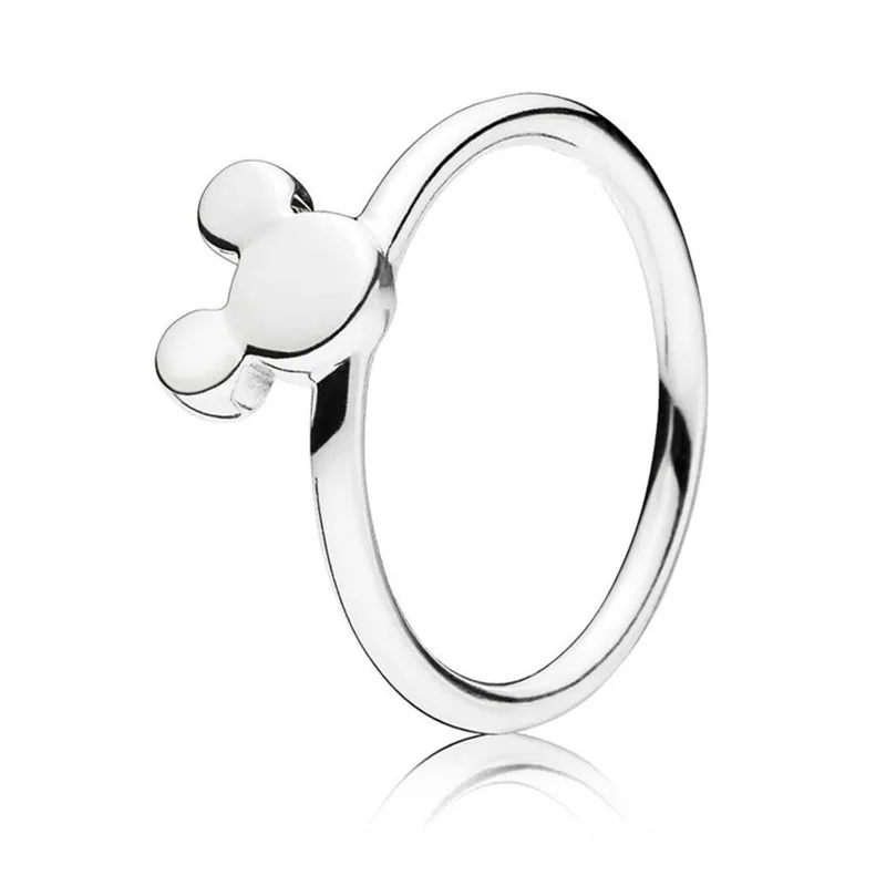 

2019 New Stylish Authentic 925 Sterling Silver Micky Silhouette Ring For Women Wedding Party Fine Europe Jewelry Birthday Gift