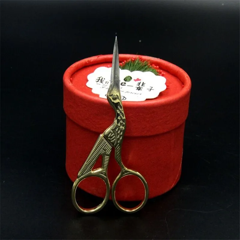 Sewing Scissors Tailor Scissors Craft Scissors Sewing Supplies 2 PCS/Lot Gold & Silver Stork Shaped Embroidery Shears Dressmaking Tailor's Scissors For DIY Fabric Sewing