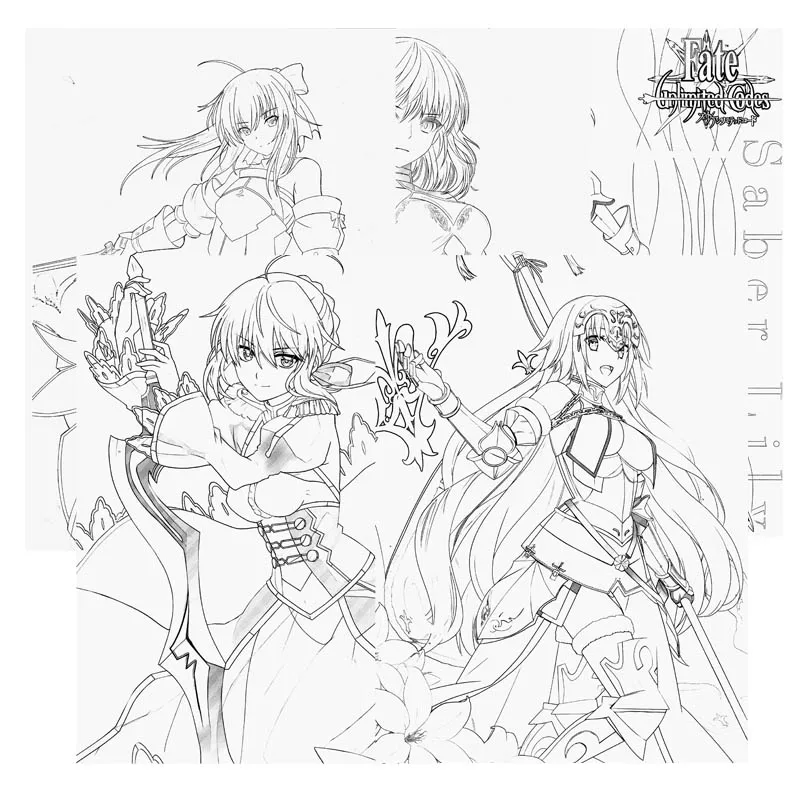 Fate Stay Night Anime Coloring Book Children Adult Relieve Stress Kill Time Painting Drawing Antistress Books Comic Gift