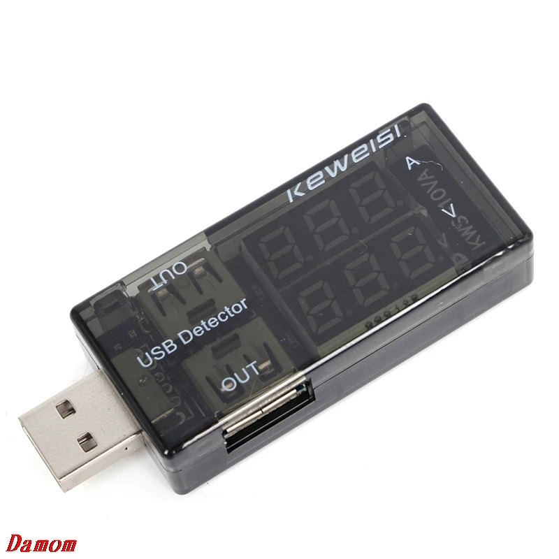 OOTDTY USB Current Voltage Tester USB Voltmeter Ammeter Detector Double Row Shows
