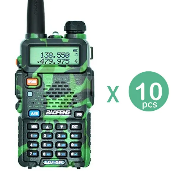 10 шт. бао фэн UV-5R рация Baofeng UV5R CB радио VHF UHF двухдиапазонное двухстороннее радио 5 Вт VOX фонарик Ham радио - Цвет: Camo 10pcs