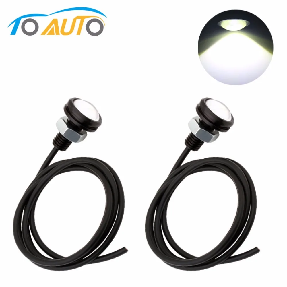 

2pcs High Power Waterproof LED Angel Eagle Eye License Plate Screw Bolt Light Bulb Lamp parking car light source
