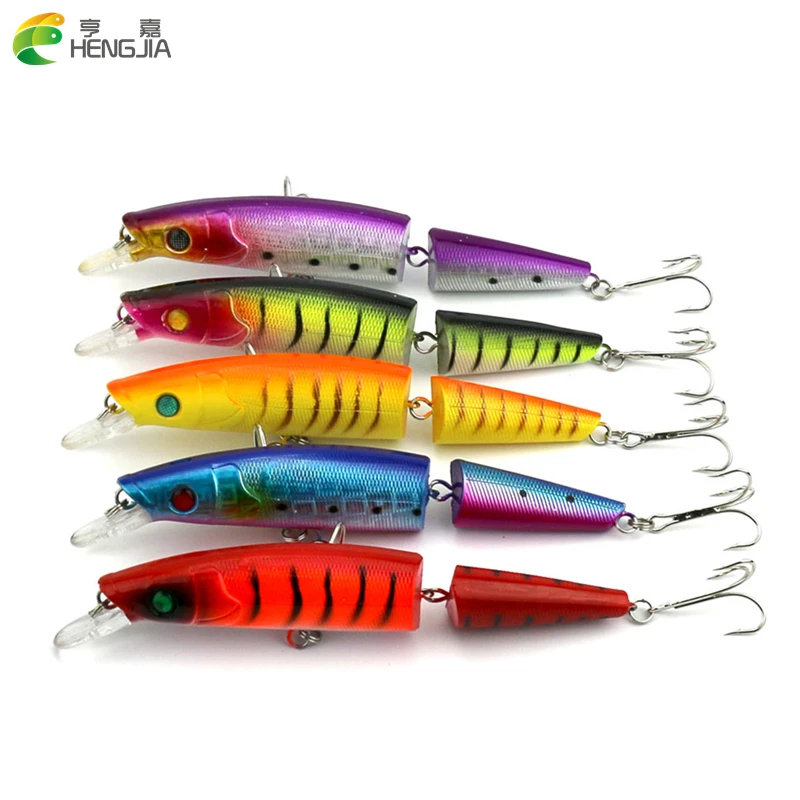 

HENGJIA 5pcs Jointed Minnow 14cm 21.6g Attractant 2 segments isca artificial Fishing Lure Pike Lure ABS Hard Bait Leurre Peche