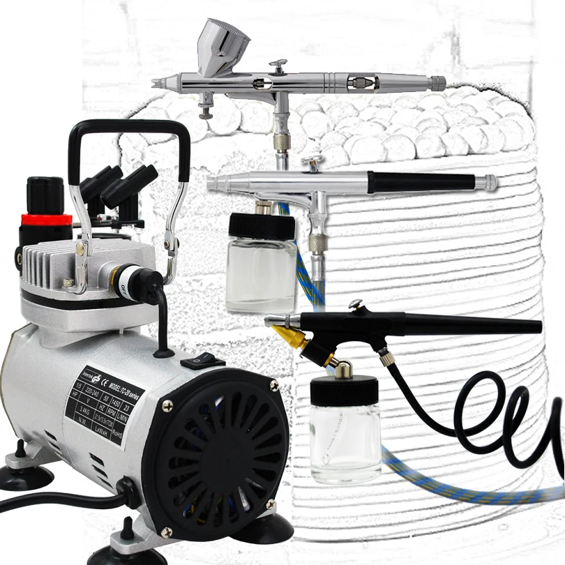 Body Art Airbrush Paint Kit 3 Airbrush Compressor Kit Dual Action Spray Airbrush Set For Fine Art,Nail art Body Paint body of art