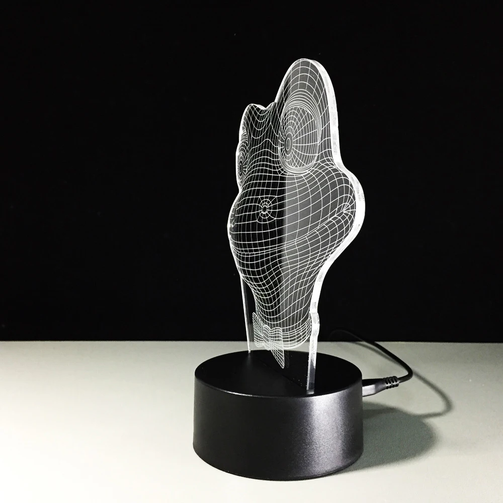 Творческий животных лягушка 3d светодиодный светильник USB Ночные светильники 7 цветов Изменение Настольные лампы тумбы Детские спальные Рождество подарки на день рождения