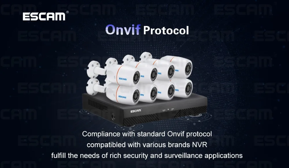 ESCAM PNK805 NVR комплект 4MP 8CH POE onvif-камера комплект