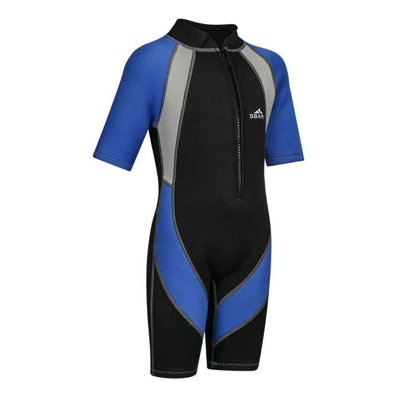 Kids Wetsuit 2MM Neoprene Shorty Wetsuits Front Zip Short Sleeve