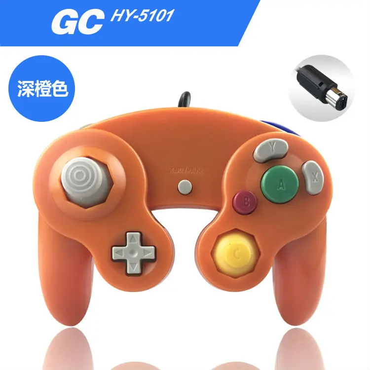 Полный геймпады для Gamecube контроллер проводной ручной джойстик для NAND для GC контроллер для MAC компьютера ПК - Цвет: orange-GC port