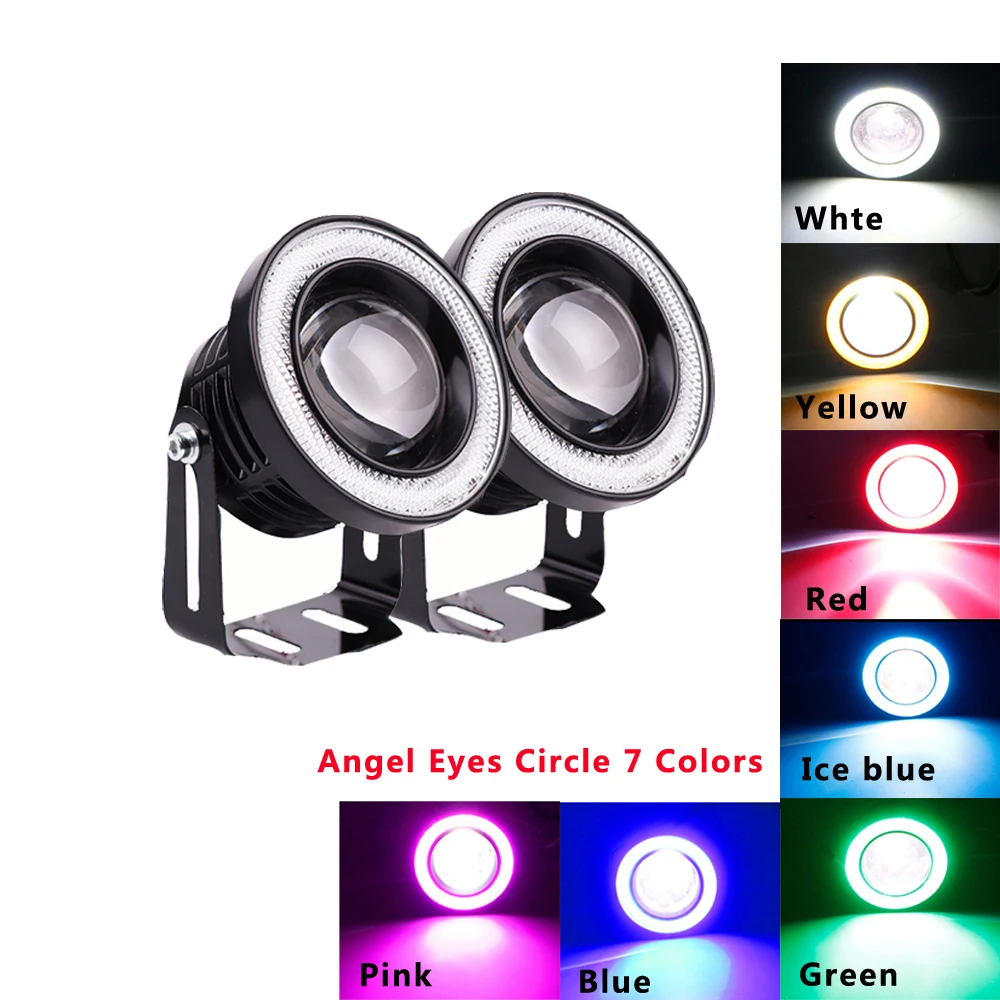 

Car Styling! 2PCS(1Set) 2.5Inch 3Inch 3.5Inch Waterproof LED Fog Light With Lens Halo Angel Eyes Rings COB DRL Fog Lamps 12V DC